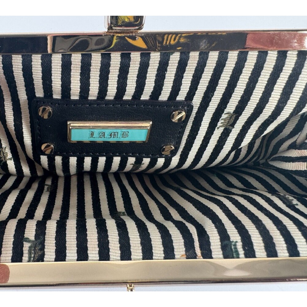 Vintage L.A.M.B Gwen Stefani Women's Black Leather Clutch Celebrity - Picture 4 of 4